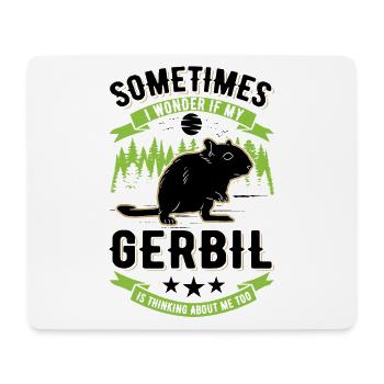 Gerbil Geschenk Rennratte Rennmaus - Mousepad (Querformat) - Weiß - Vorne