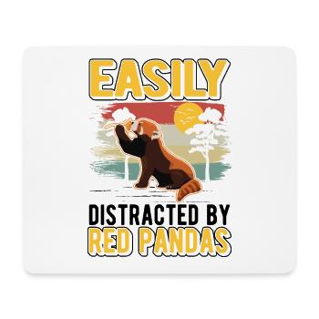 Easily distracted by Red Pandas Roter Panda - Mousepad (Querformat) - Weiß - Vorne