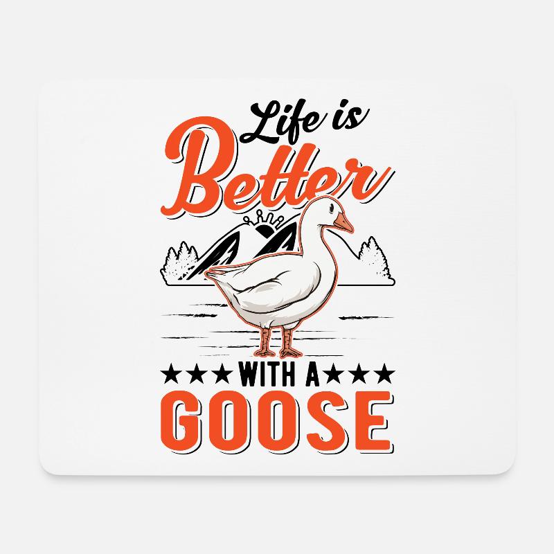 Life is better with a Goose Gänsezüchter Gänse - Mousepad (Querformat) - Weiß