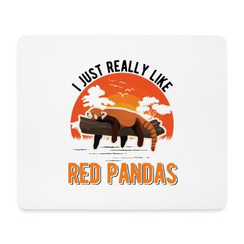 J’aime vraiment Red Pandas Roter Panda - Tapis de souris (format paysage) - blanc - Devant