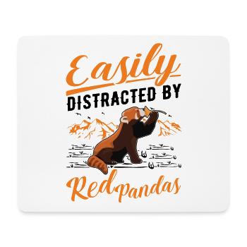 Easily distracted by Red Pandas Roter Panda - Mousepad (Querformat) - Weiß - Vorne