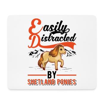 Facilement distrait par les poneys Shetland Shetty - Tapis de souris (format paysage) - blanc - Devant
