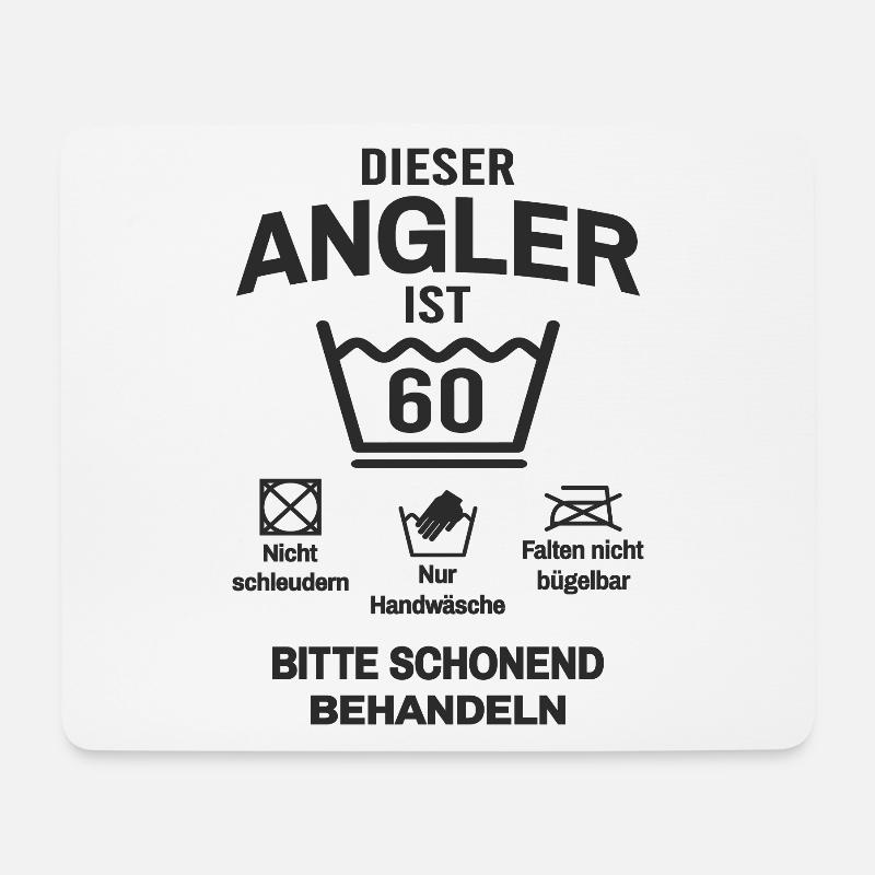 Angler 60. Geburtstag Angeln Lustig 60 Jahre - Mousepad (Querformat) - Weiß