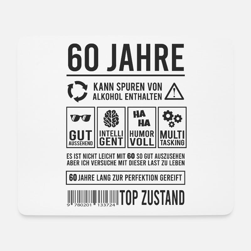 60. Geburtstag Lustig 60 Jahre Perfektion - Mousepad (Querformat) - Weiß
