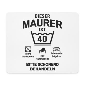 40. Geburtstag Maurer Lustig 40 Jahre - Mousepad (Querformat) - Weiß - Vorne