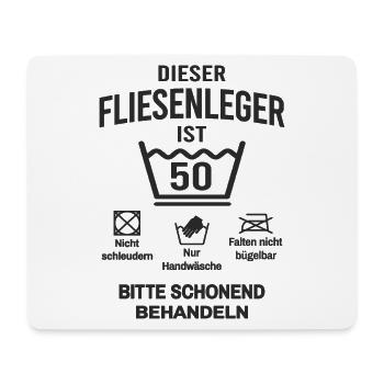 50. Geburtstag Fliesenleger Lustig 50 Jahre - Mousepad (Querformat) - Weiß - Vorne