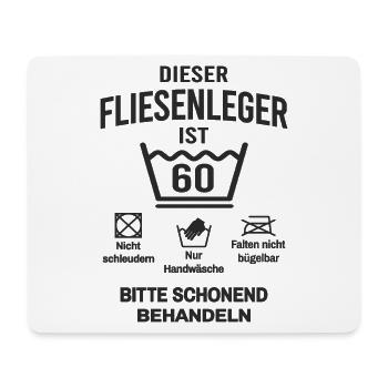 60. Geburtstag Fliesenleger Lustig 60 Jahre - Mousepad (Querformat) - Weiß - Vorne