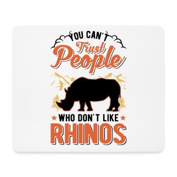 Nashorn Geschenk Rhino Rhinozeros - Mousepad (Querformat) - Weiß - Vorne
