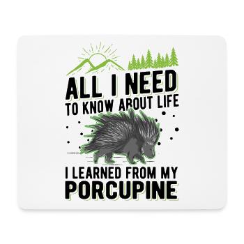 Cadeau de porc-épic Porcupine - Tapis de souris (format paysage) - blanc - Devant