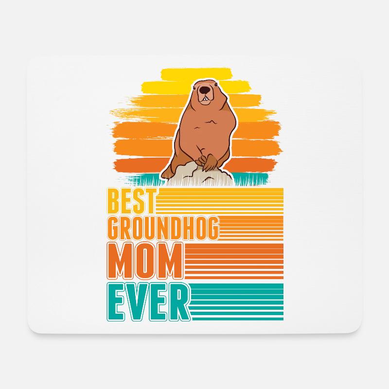 Murmeltier Mama Groundhog Mom Woodchuck - Mousepad (Querformat) - Weiß