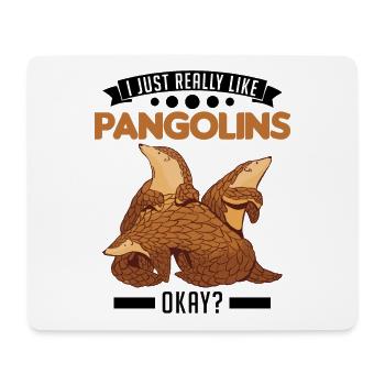 I just really like Pangolins okay - Mousepad (Querformat) - Weiß - Vorne
