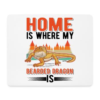 La maison est l’endroit où sont mes dragons barbus - Tapis de souris (format paysage) - blanc - Devant