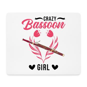 Crazy Bassoon Girl Bassoonist Bassoon Player - Mouse Pad (horizontal) - white - Front