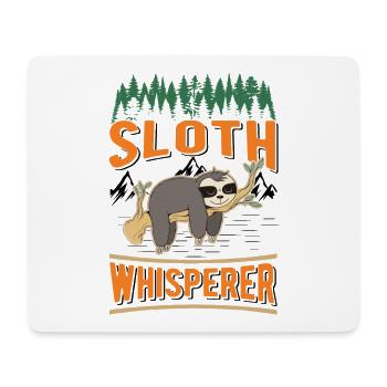 Faultier Flüsterer Sloth Whisperer - Mousepad (Querformat) - Weiß - Vorne