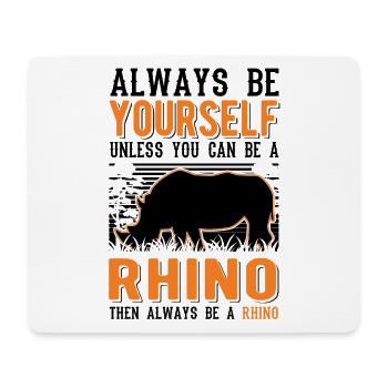 Nashorn Rhino Rhinozeros - Mousepad (Querformat) - Weiß - Vorne