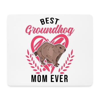 Murmeltier Maman Marmotte Maman Woodchuck - Tapis de souris (format paysage) - blanc - Devant