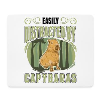 Easily distracted by Capybaras - Mousepad (Querformat) - Weiß - Vorne