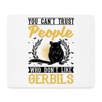 Gerbil Gift Mongolian Racing Rat Gerbil - Mouse Pad (horizontal) - white - Front