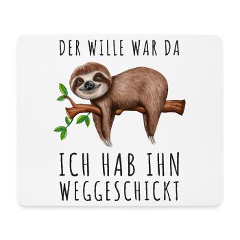 Faultier Sarkasmus Morgenmuffel Langschläfer - Mousepad (Querformat) - Weiß - Vorne