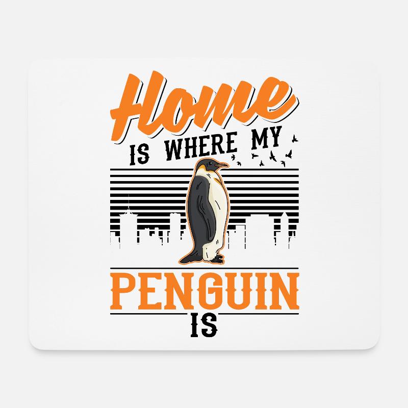 Zuhause ist wo mein Pinguin ist - Mousepad (Querformat) - Weiß