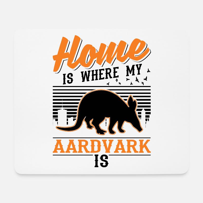 Zuhause ist wo mein Erdferkel ist - Mousepad (Querformat) - Weiß