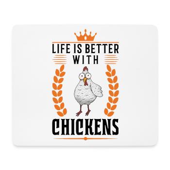 Life is better with chicken farmer - Mouse Pad (horizontal) - white - Front