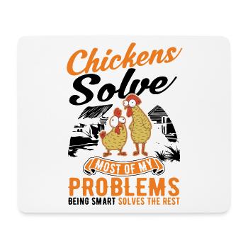 Poulets Élevage de poulets Éleveur de poulet - Tapis de souris (format paysage) - blanc - Devant