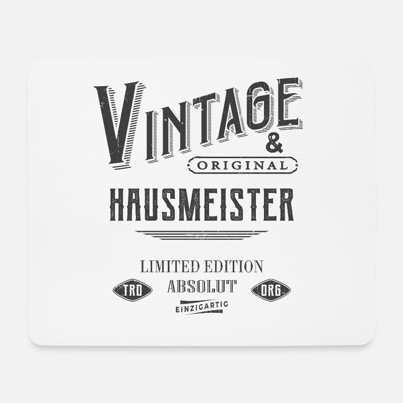 Hausmeister Vintage - Mousepad (Querformat) - Weiß