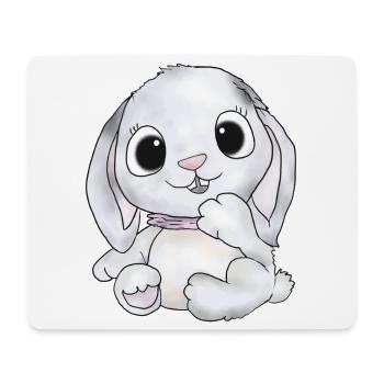 häschen in grau - Mousepad (Querformat) - Weiß - Vorne