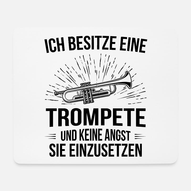Trompete Trompetenspieler Trompeter - Mousepad (Querformat) - Weiß