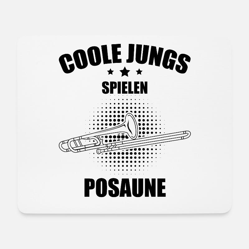 Posaune Posaunenspieler Posaunist - Mousepad (Querformat) - Weiß