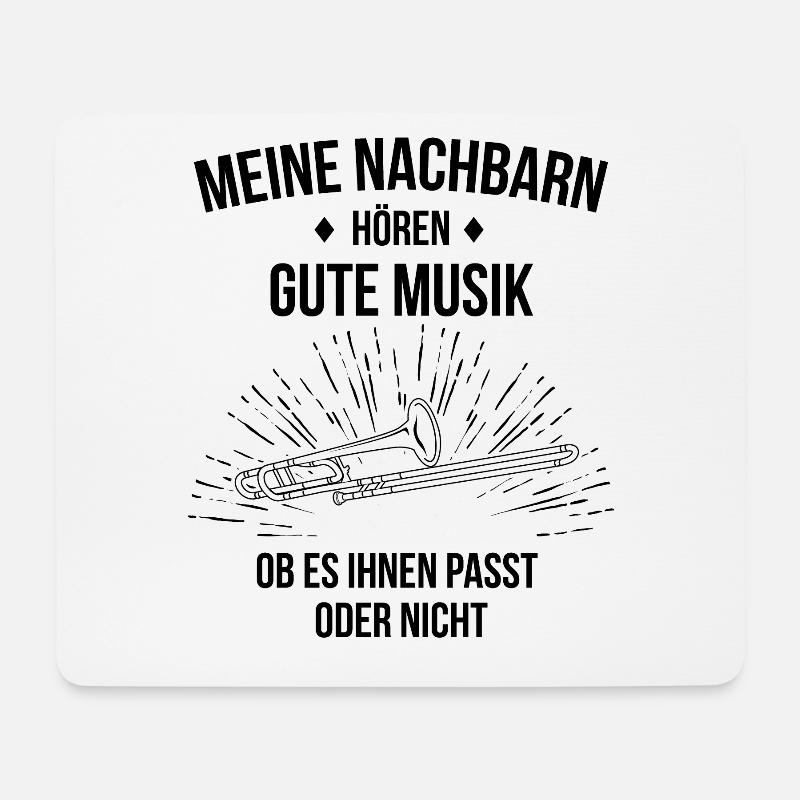 Posaune Posaunenspieler Posaunist - Mousepad (Querformat) - Weiß