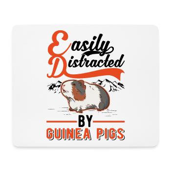 Facilement distrait par les cochons d’Inde Meerschweinchen - Tapis de souris (format paysage) - blanc - Devant