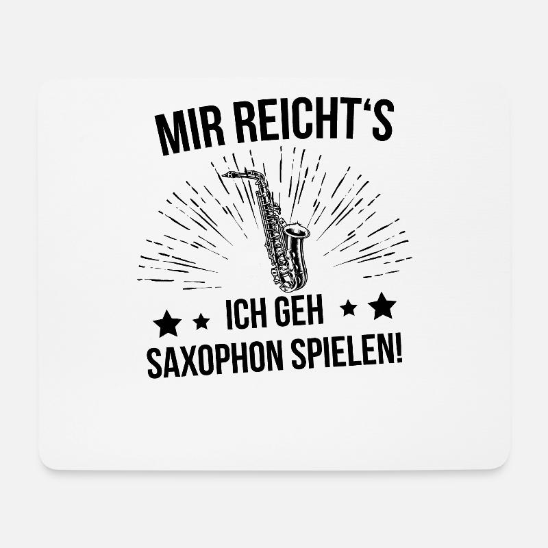 Saxophon Saxophonspieler Saxophonist - Mousepad (Querformat) - Weiß