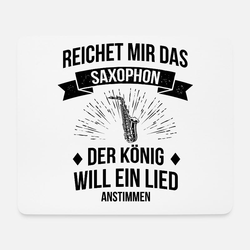 Saxophon Saxophonspieler Saxophonist - Mousepad (Querformat) - Weiß