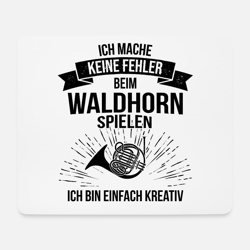 Waldhorn Waldhornspieler Waldhornist - Mousepad (Querformat) - Weiß