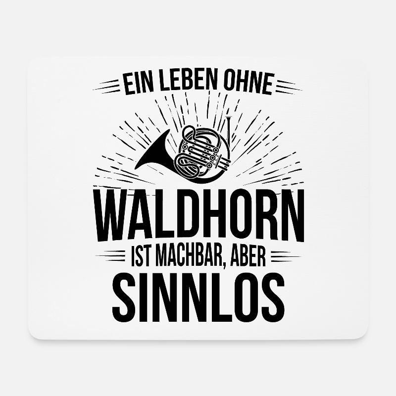 Waldhorn Waldhornspieler Waldhornist - Mousepad (Querformat) - Weiß