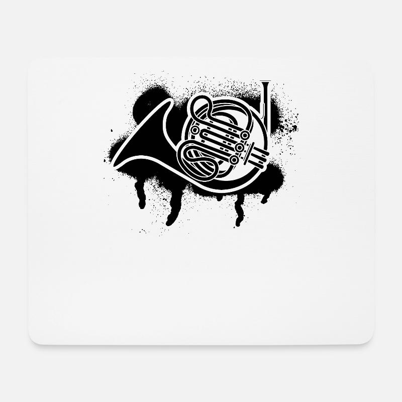 Waldhorn Waldhornspieler Waldhornist - Mousepad (Querformat) - Weiß