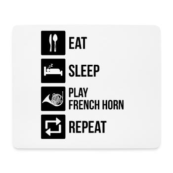 Waldhorn Waldhornspieler Waldhornist - Mousepad (Querformat) - Weiß - Vorne