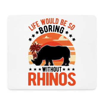 Nashorn Geschenk Rhino Rhinozeros - Mousepad (Querformat) - Weiß - Vorne