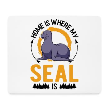 Zuhause ist wo meine Robbe ist Seehund Seelöwe - Mousepad (Querformat) - Weiß - Vorne