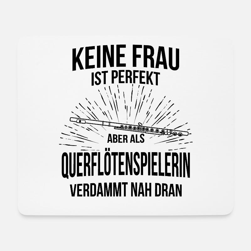 Querflöte Querflötenspieler Querflötist - Mousepad (Querformat) - Weiß