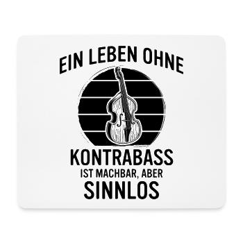 Kontrabass Kontrabassspieler Kontrabassist - Mousepad (Querformat) - Weiß - Vorne