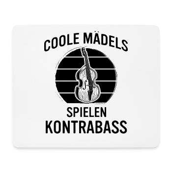 Kontrabass Kontrabassspieler Kontrabassist - Mousepad (Querformat) - Weiß - Vorne