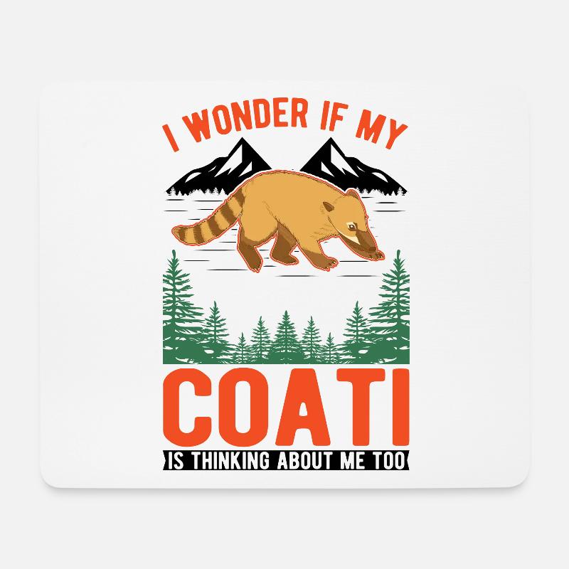 Nasenbär Geschenk Coati Rüsselbär - Mousepad (Querformat) - Weiß