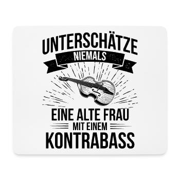 Kontrabass Kontrabassspieler Kontrabassist - Mousepad (Querformat) - Weiß - Vorne