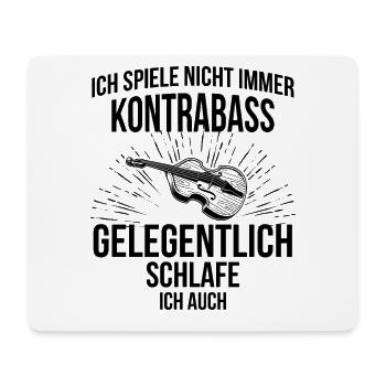 Kontrabass Kontrabassspieler Kontrabassist - Mousepad (Querformat) - Weiß - Vorne