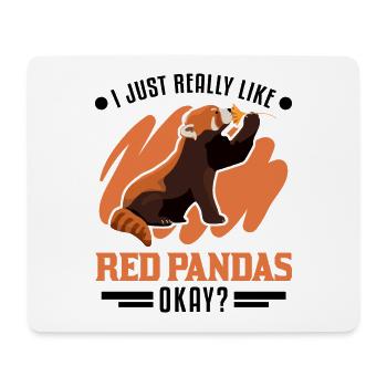 J’aime vraiment Red Pandas Roter Panda - Tapis de souris (format paysage) - blanc - Devant