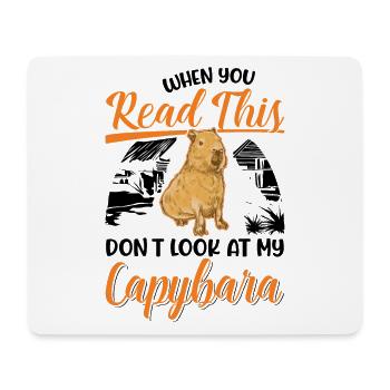 Capybara Geschenk Capibara Wasserschwein - Mousepad (Querformat) - Weiß - Vorne