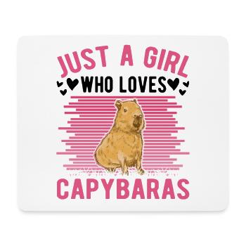 Just a Girl Who loves Capybaras Capybara Mädchen - Mousepad (Querformat) - Weiß - Vorne